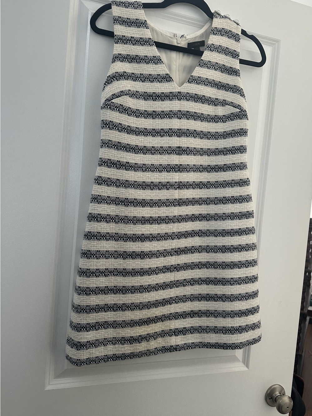 J. Crew Striped Knit Sleeveless Mini Dress - White & Black